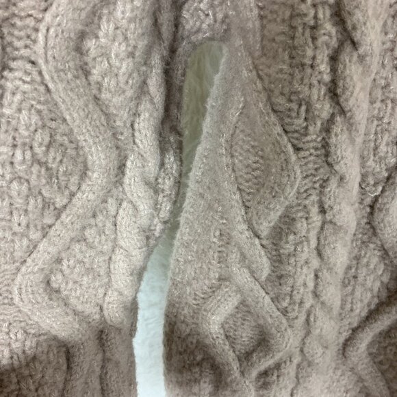October's Very Own Men's Beige Tan Wool & Yak Chunky Crest Cable Knit Sweater XS - Picture 3 of 5